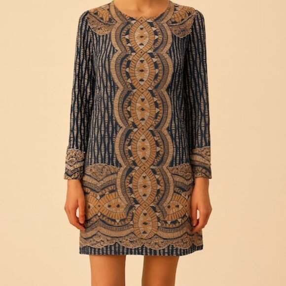 BCBG MaxAzria Allina Boho Lace Print Mini Shift Dress Women’s Size S - Picture 3 of 11
